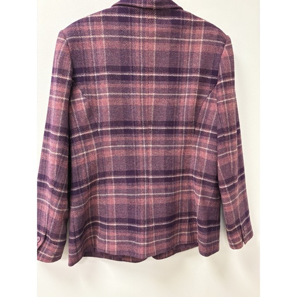 Vintage Chadwick's Wool Blazer Womens Sz 14 Boston Purple Plaid Preppy - Picture 8 of 14